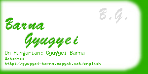 barna gyugyei business card